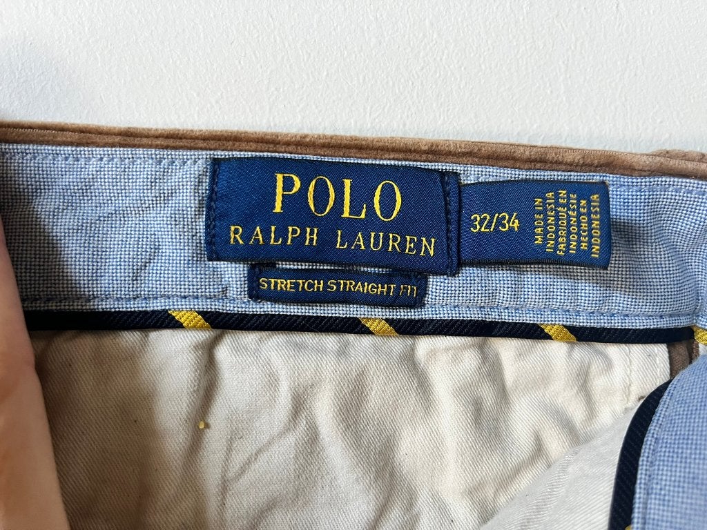 Ralph Lauren goudbruine corduroy broek, maat 32/34, Bruin, Ralph Lauren, Overige maten, Ophalen of Verzenden