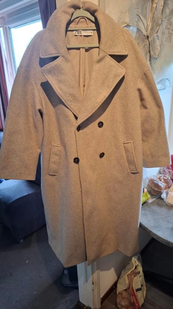 Zara lange overjas dames maat L - Beige/Camel, Maat 42/44 (L), Ophalen of Verzenden, Gedragen, Zara
