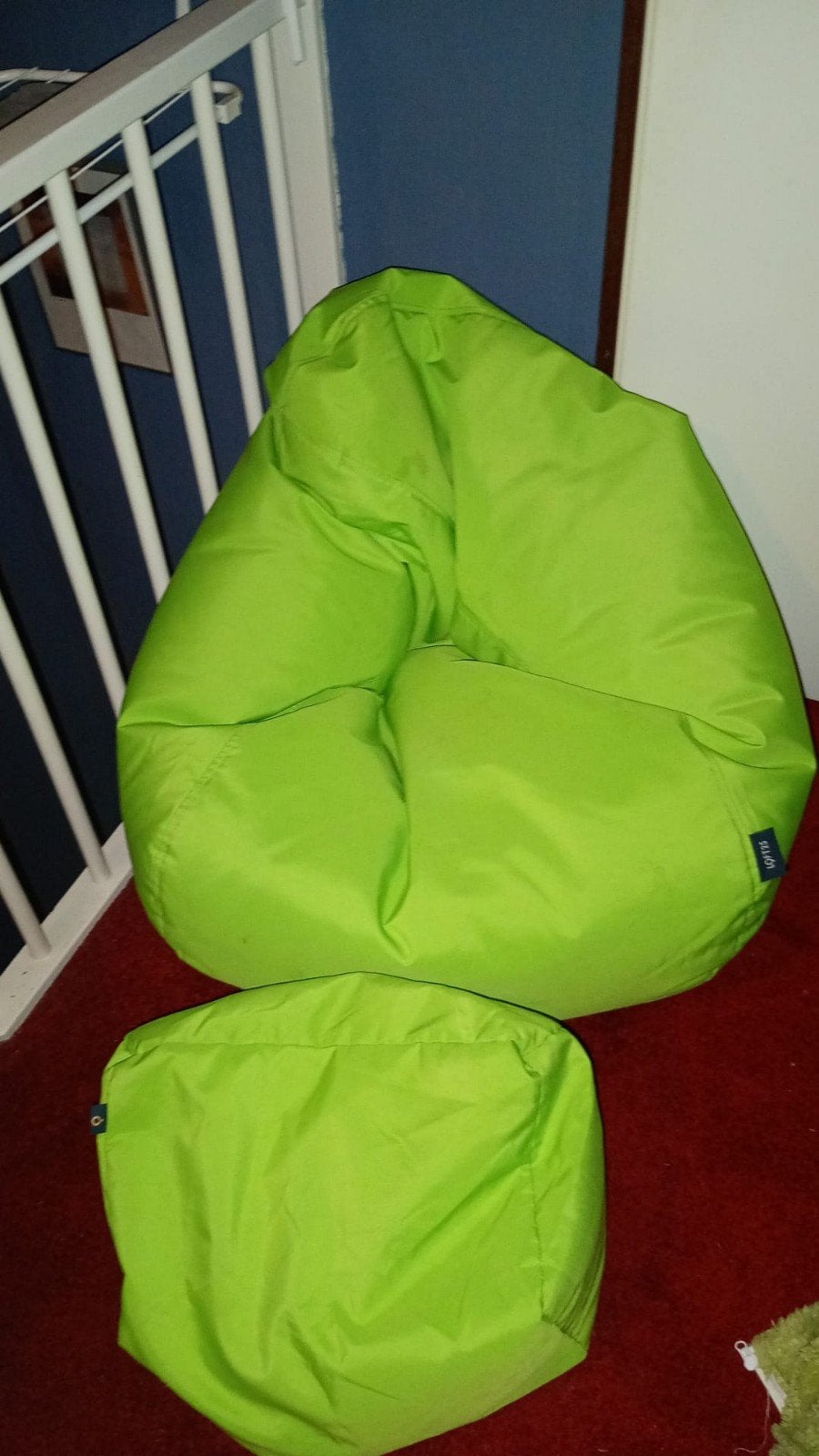 Groene zitzak en poef van Loft25, Ophalen, Gebruikt, Groen, Zitzak