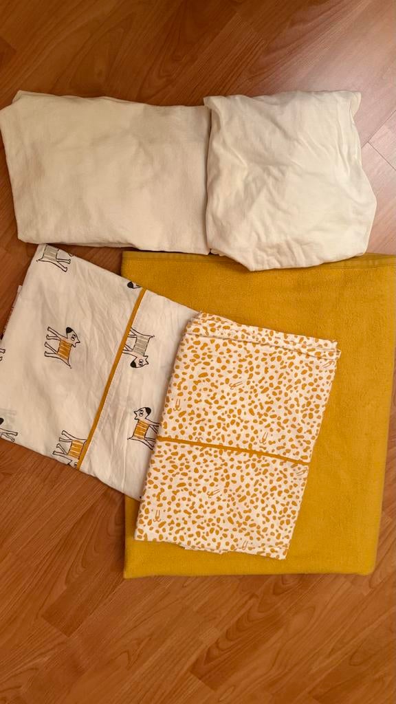 Dekentje, 2 lakentjes, hoeslakentje en molton, Kinderen en Baby's, Kinderkamer | Beddengoed, Ophalen, Gebruikt, Jongetje of Meisje
