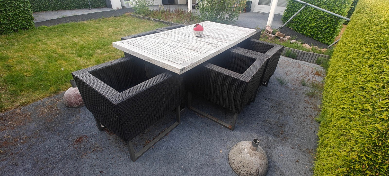Jan Des Bouvrie tuinset met inklapbare tafel, Ophalen, Gebruikt, Tuinset, Hout