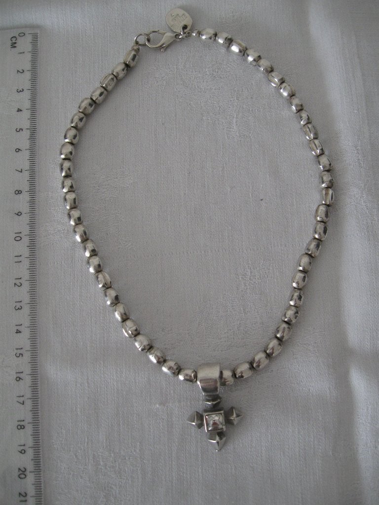DYRBERG KERN collier ketting met hanger goede staat, Ophalen of Verzenden, Zo goed als nieuw, Zilver, Overige materialen