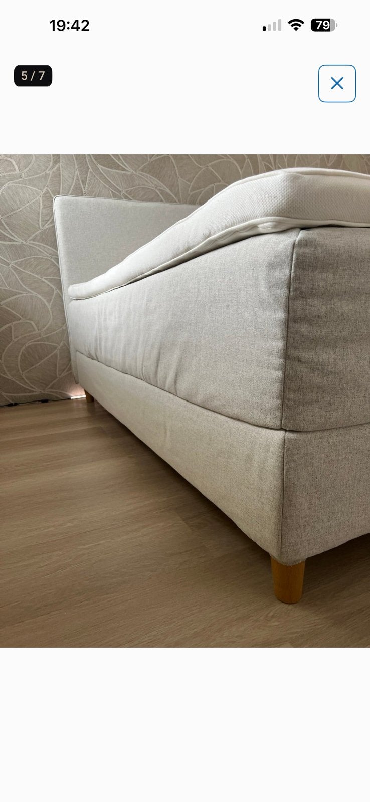 Gezocht ; ikea Dunvik lichtbeige boxspringhoes, Tweepersoons, Ophalen of Verzenden, Zo goed als nieuw, 180 cm