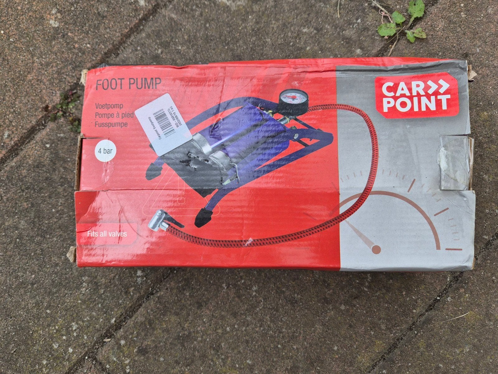 Nieuwe Voetpomp met drukmeter - Car Point, Ophalen of Verzenden, Drukmeter, Nieuw