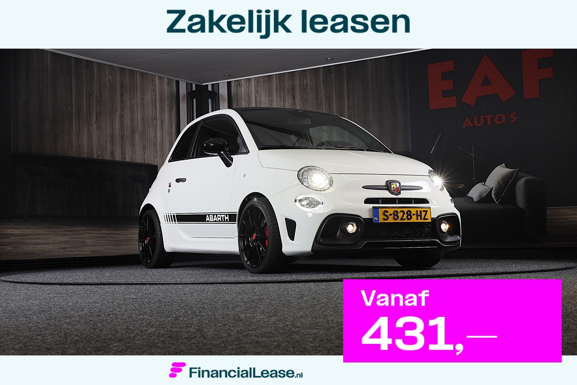 Fiat 500 1.4 T-Jet Abarth Esseesse 70th Anniversary / Sabelt, Voorwielaandrijving, 4 cilinders, 4 stoelen, Wit