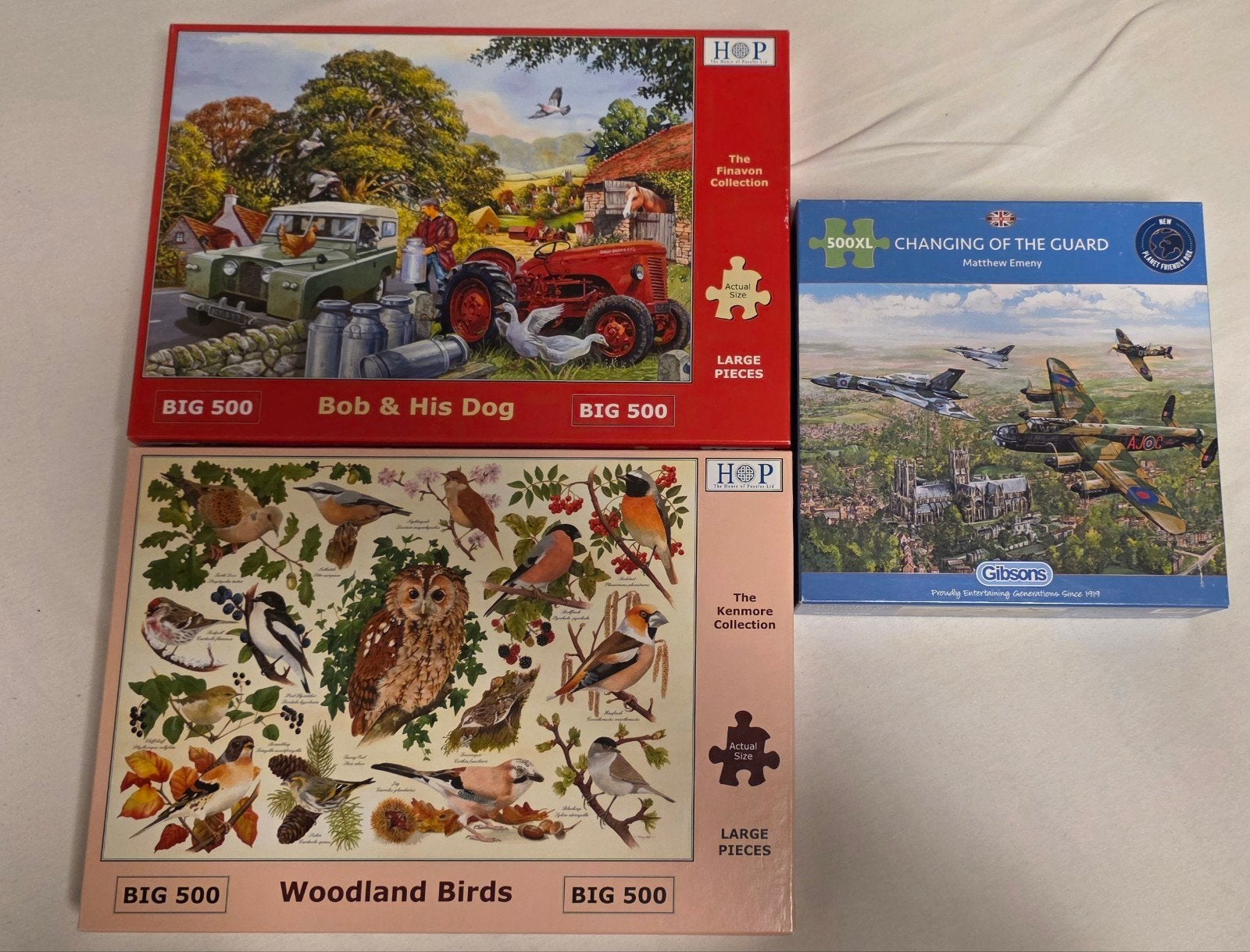 3 puzzels, Ophalen of Verzenden, 500 t/m 1500 stukjes, Zo goed als nieuw, Legpuzzel