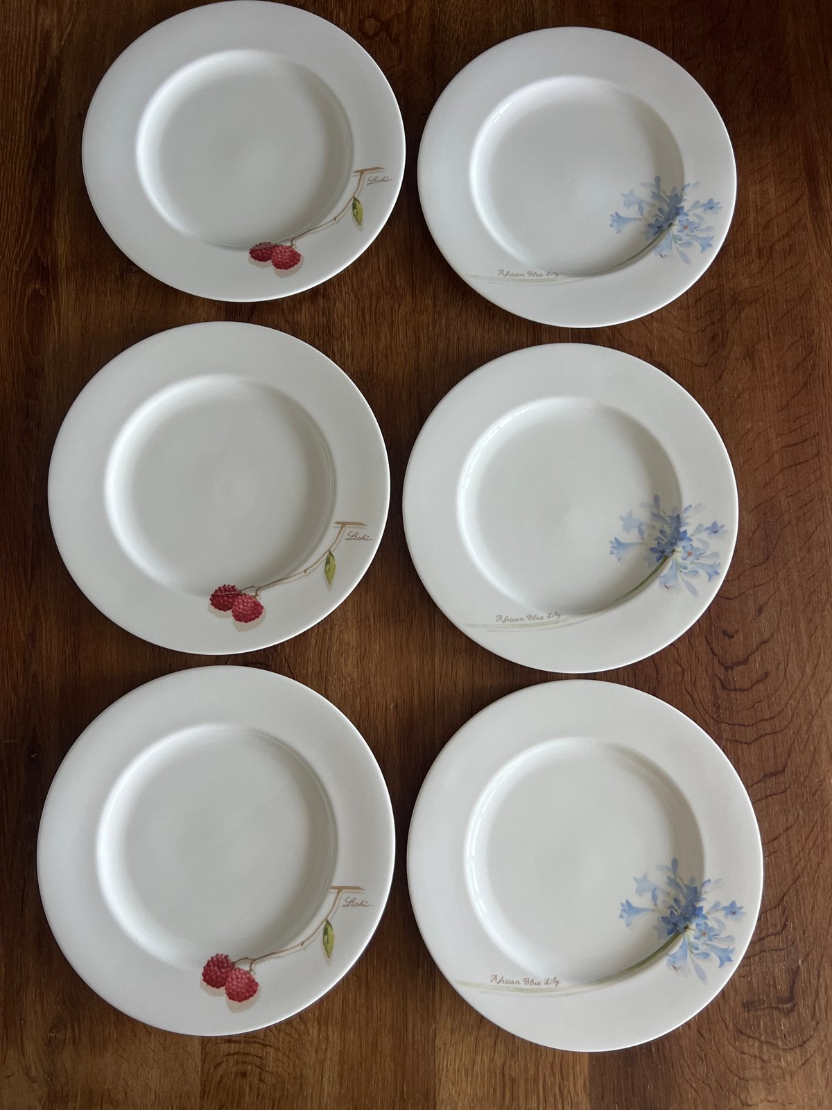 6 Royal Fine China borden 27,7 cm - Fresh Fruit serie, Huis en Inrichting, Keuken | Servies, Ophalen, Gebruikt, Overige merken