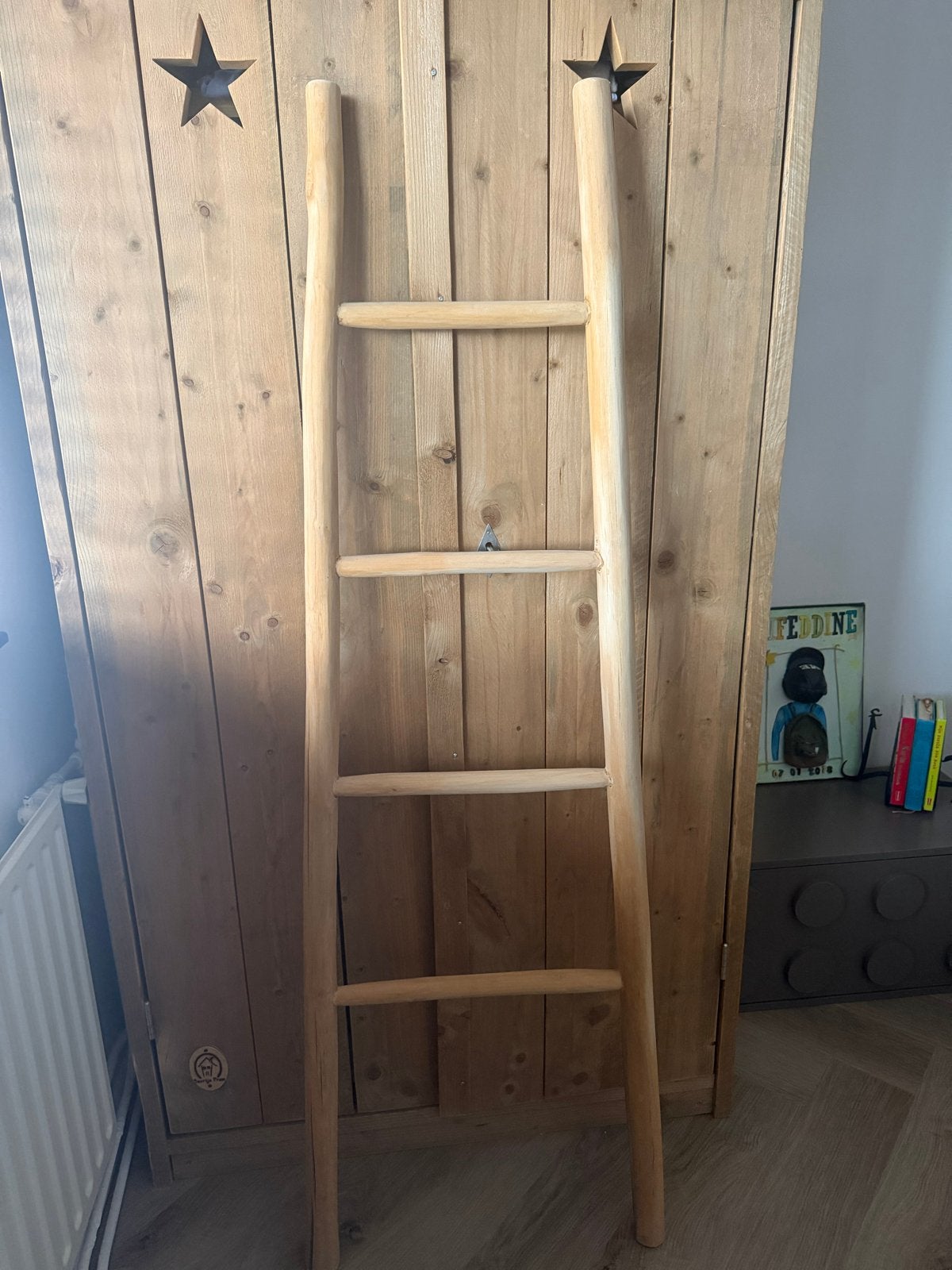 Leuke houten decoratieladder, Huis en Inrichting, Woonaccessoires | Overige, Zo goed als nieuw, Hout, Bruin, Landelijk, Ophalen