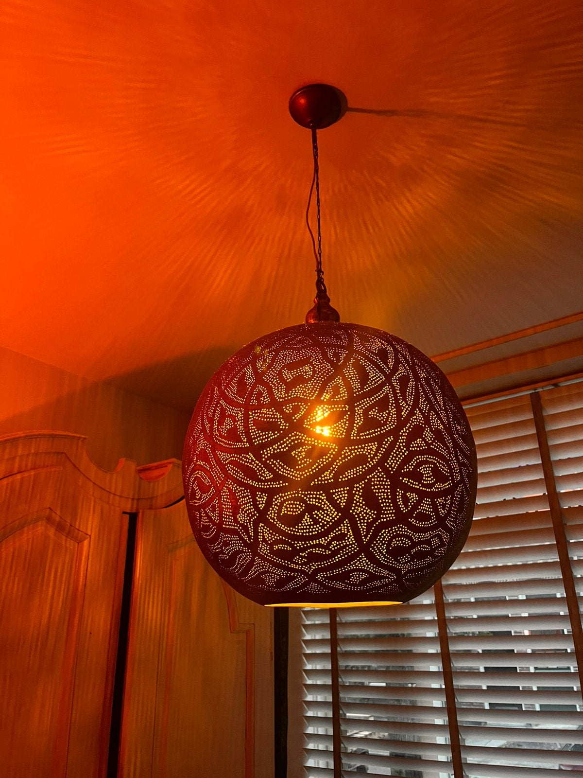 2 Originele Zenza hanglampen XL Filigrain, Ophalen, Zo goed als nieuw, Boho, E27 (groot)