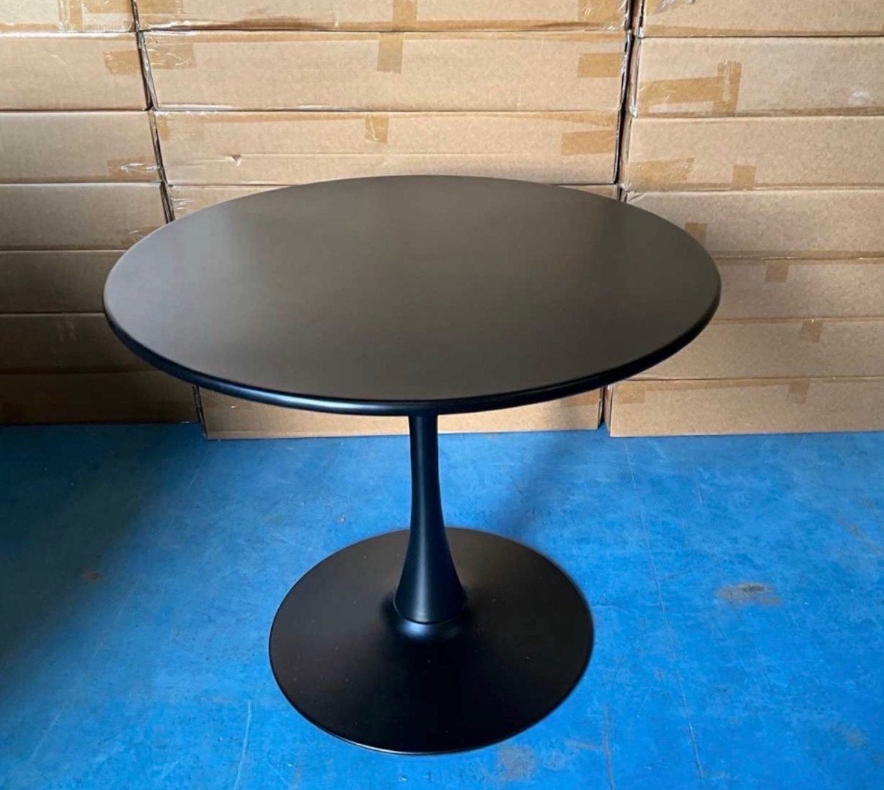Luxe Zwarte Terrastafel Rond 90cm - Nieuw in Doos (Laatste 7, Ophalen, Nieuw, Rond, Metaal