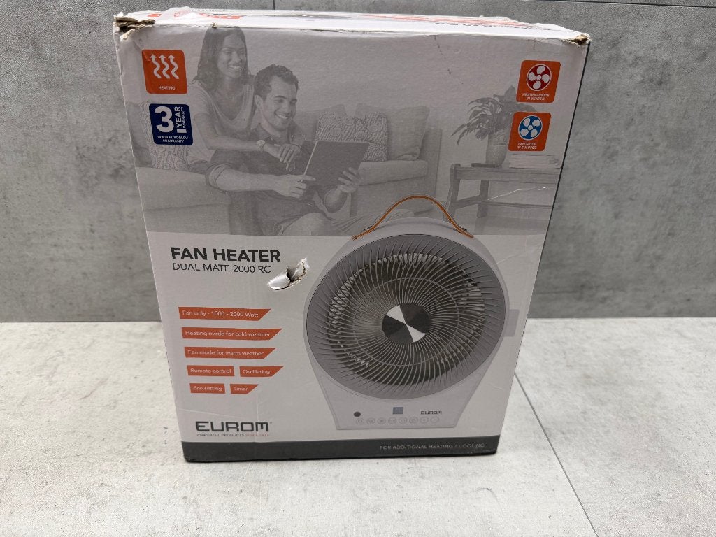 Eurom ventilator - heater Dual Mate 2000 RC - NIEUW 11422, Ophalen of Verzenden, Nieuw, Vloerventilator