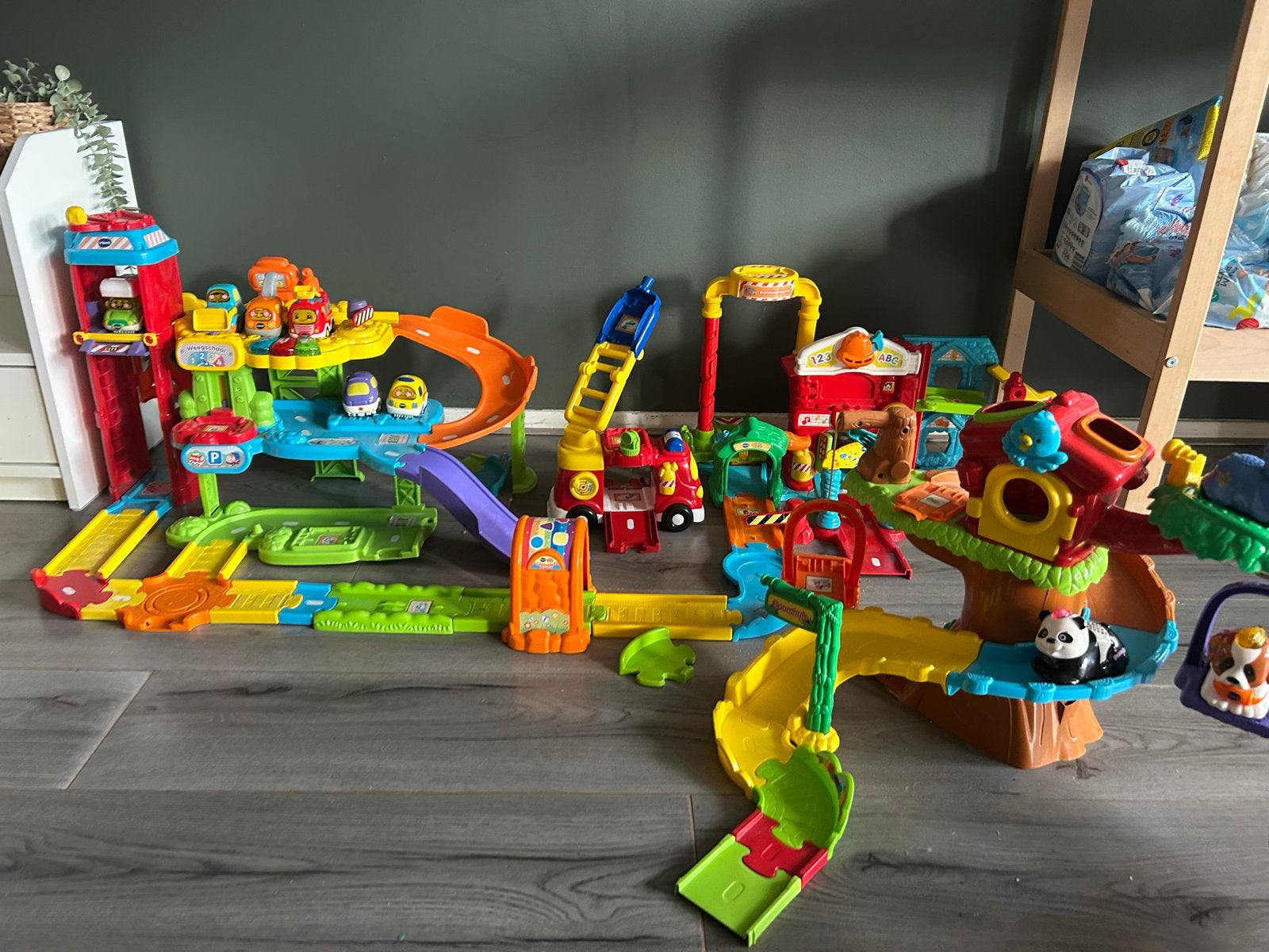 Vtech Toet Toet Auto's Grote Speelset met Garage, Brandweer, Ophalen of Verzenden, Gebruikt, Overige typen, Met licht
