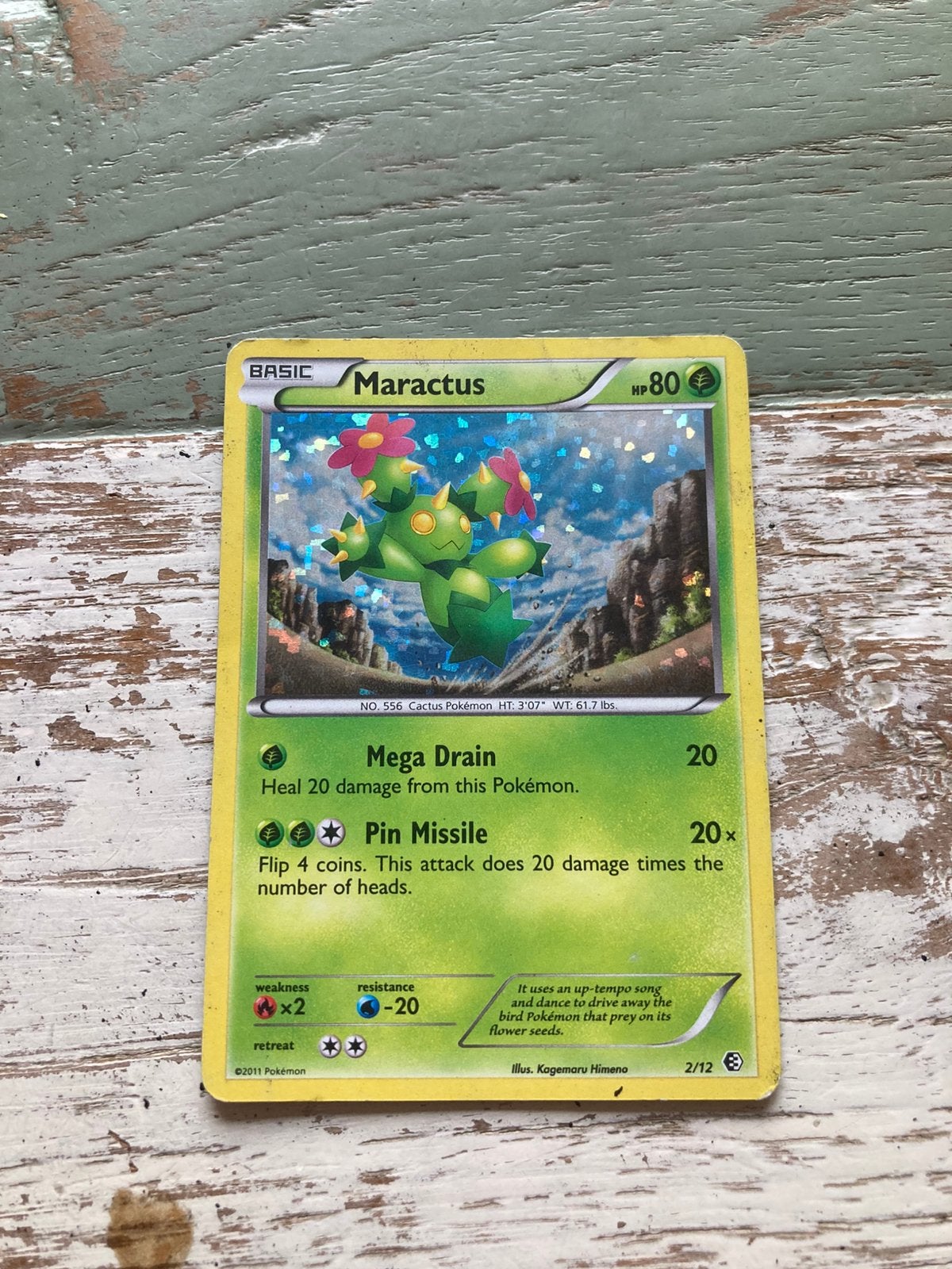 Pokemon kaart Maractus Holo, Ophalen of Verzenden, Zo goed als nieuw