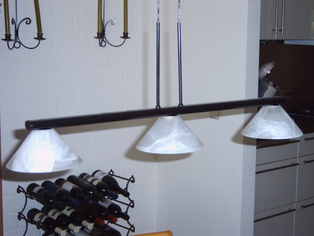 Hanglamp (voor boven eettafel) - vintage, Ophalen of Verzenden, Zo goed als nieuw, Glas, 75 cm of meer