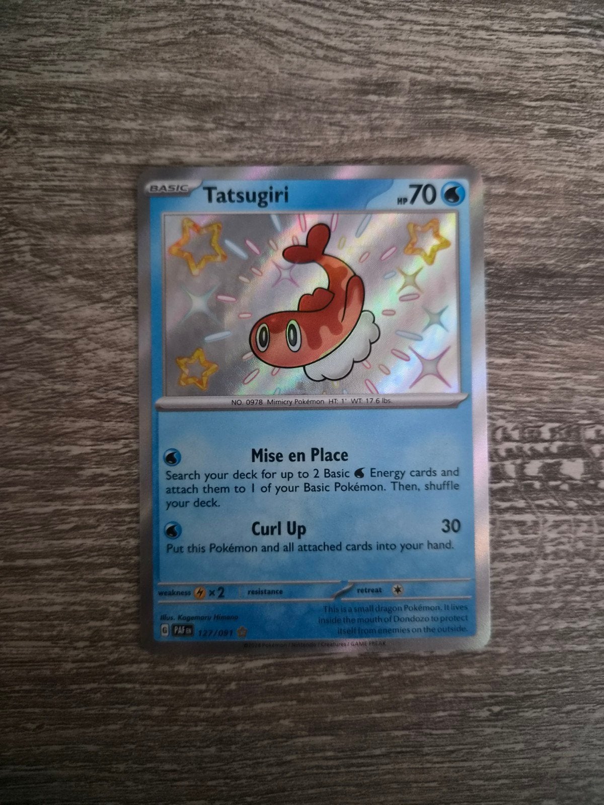 Tatsugiri Paldean Fates, Ophalen of Verzenden, Zo goed als nieuw, Losse kaart, Foil