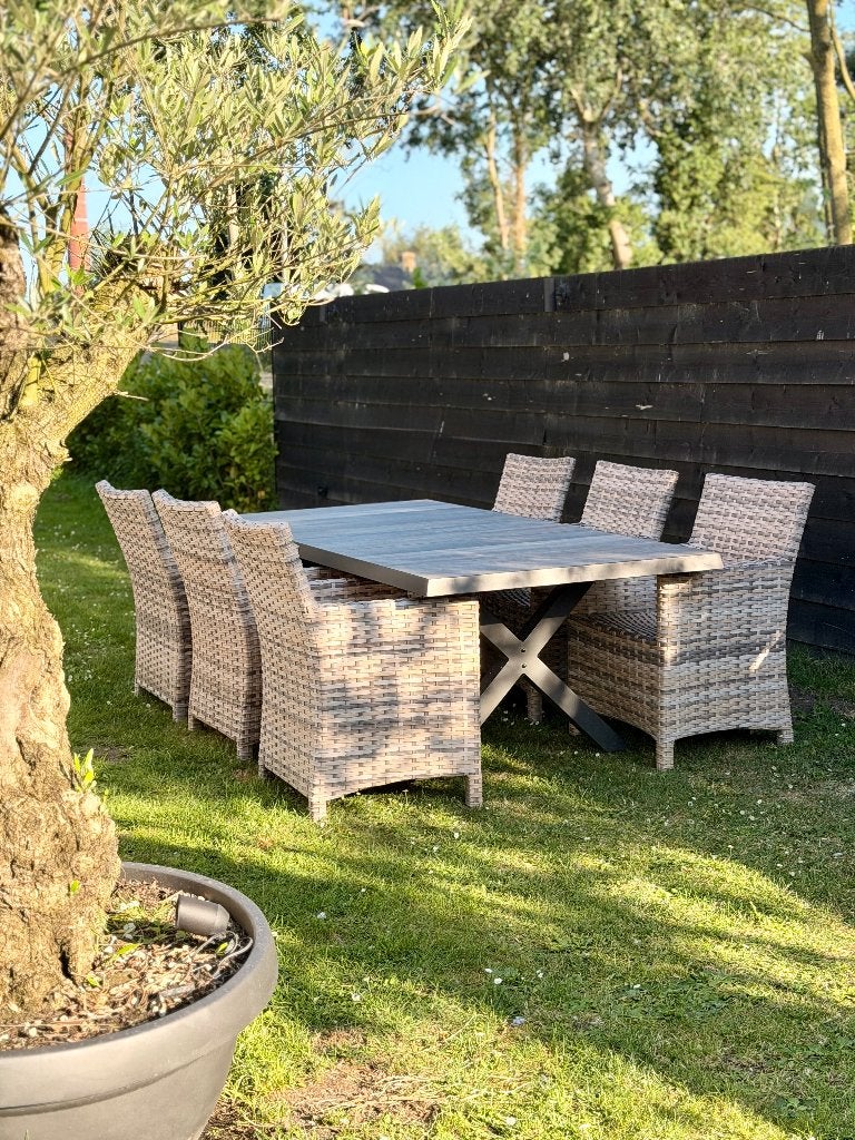 Luxe Trestino tuinset 6-persoons | Zeer mooie staat, Ophalen, 6 zitplaatsen, Aluminium, Zo goed als nieuw