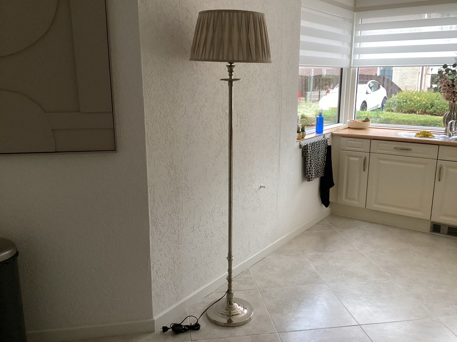 Riviera Maison Vloerlamp  L’Hotel met stoffen kap, Huis en Inrichting, Lampen | Vloerlampen, Ophalen, E27 (groot), Zo goed als nieuw
