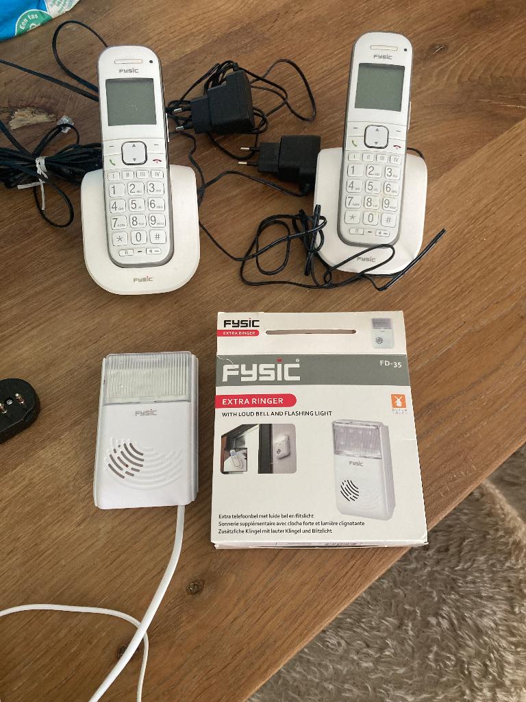 Draadloze telefoons met flitslicht, Ophalen, 2 handsets