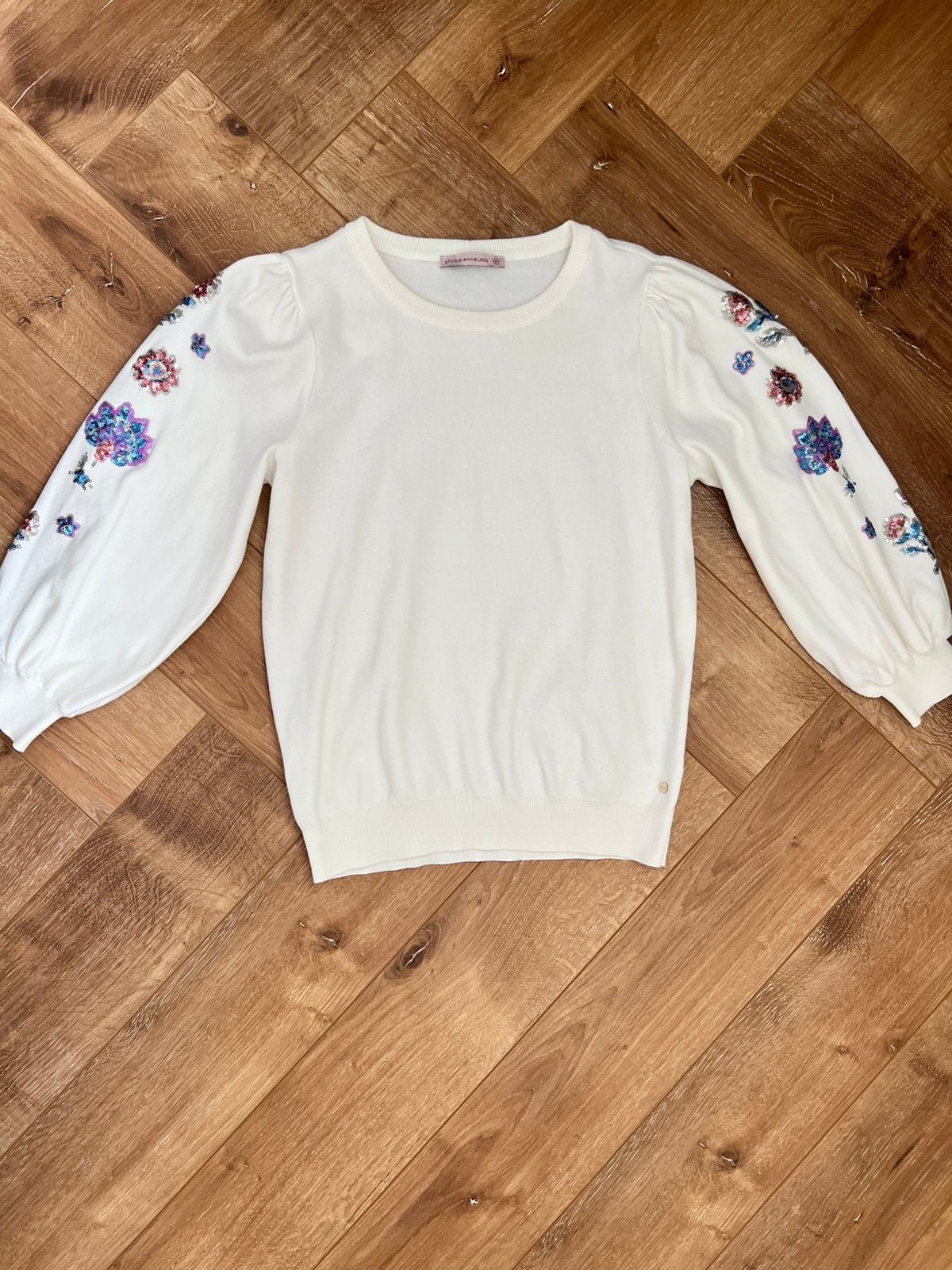 Studio anneloes hollie embroidery trui - pullover M, Maat 38/40 (M), Wit, Ophalen of Verzenden, Zo goed als nieuw