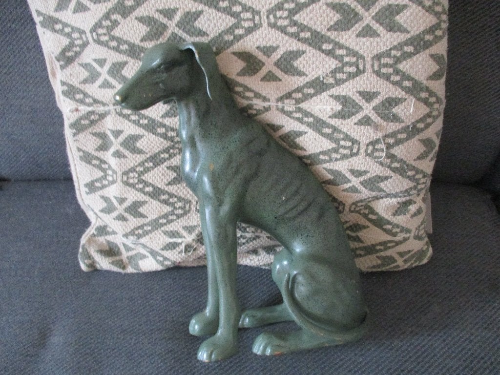 Art Deco beeld van een Greyhound, Art deco, Ophalen of Verzenden, Zoogdier, 20 - 50 cm