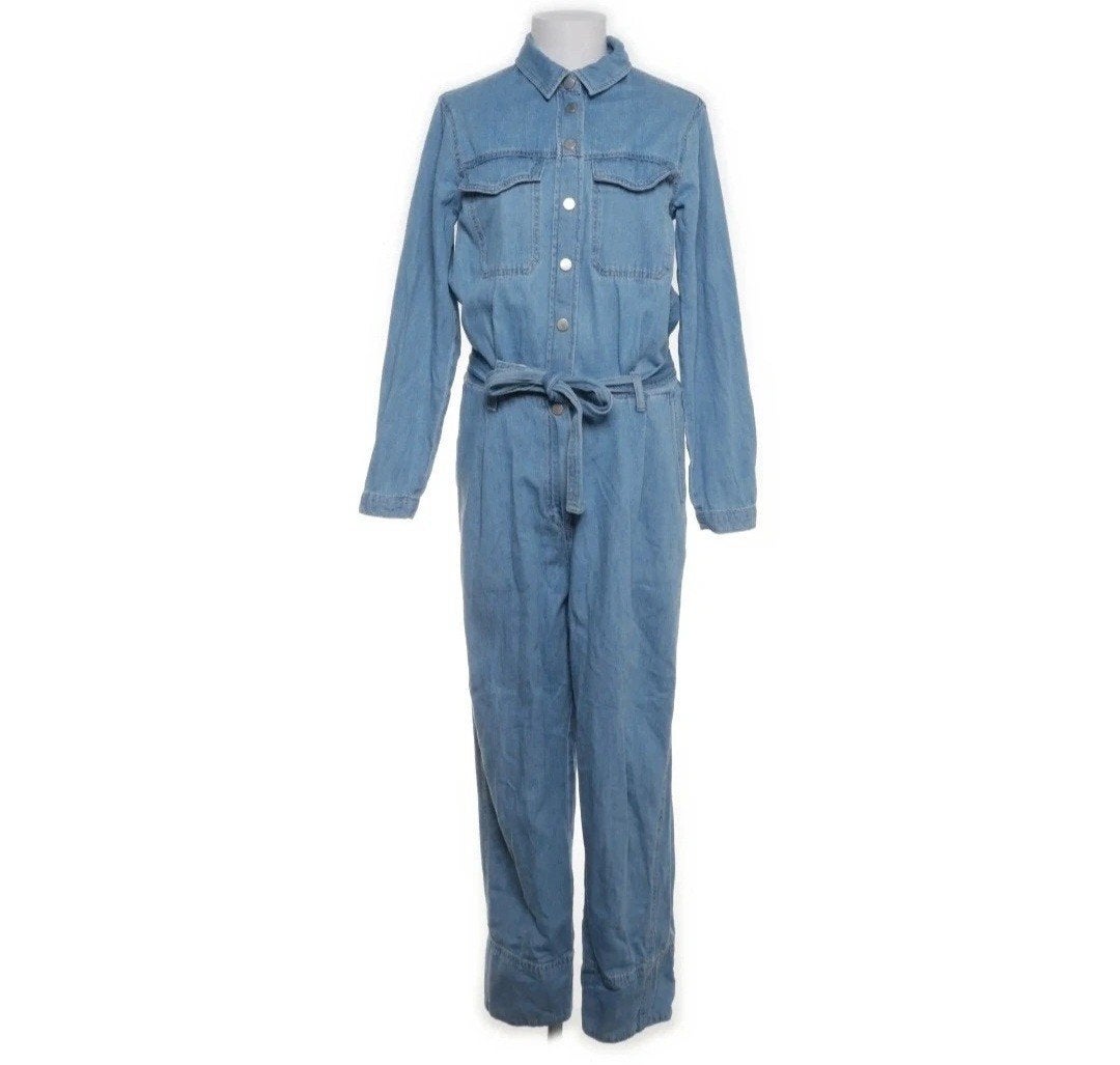 Second Female Lichtblauwe Denim Jumpsuit Maat S, Second Female, Zo goed als nieuw, Maat 36 (S), Verzenden
