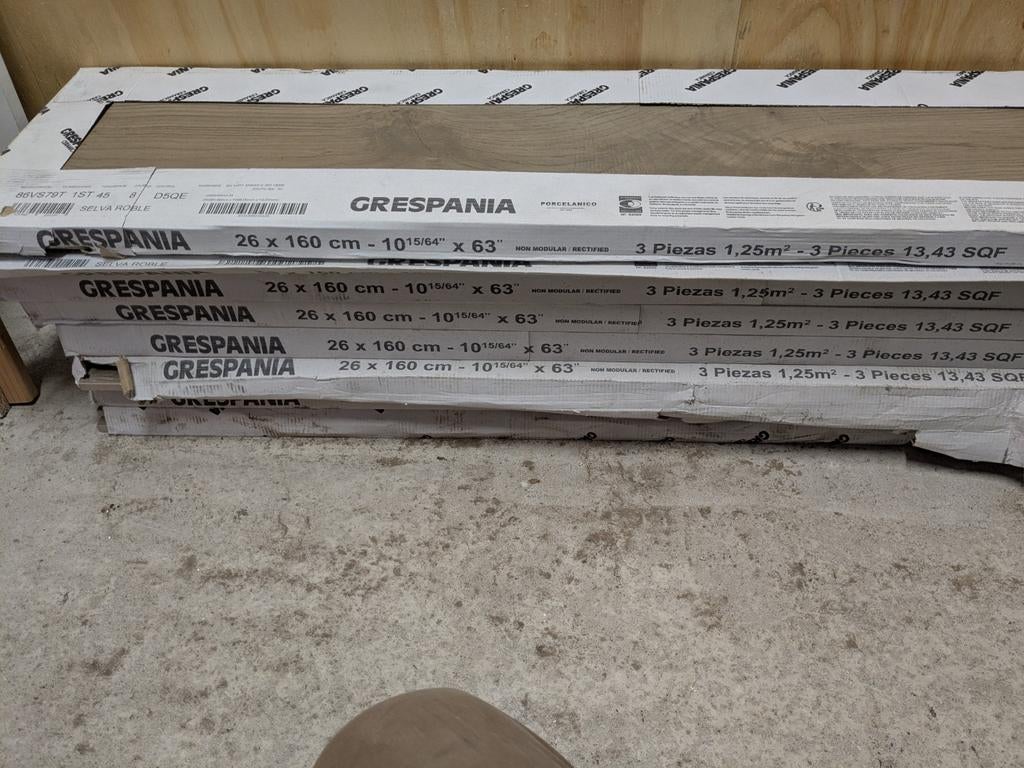Keramisch parket Grespania Selva Roble 26x160 cm (6.25m2), Steen of Klei, Nieuw, 5 tot 10 m², 10 tot 30 cm