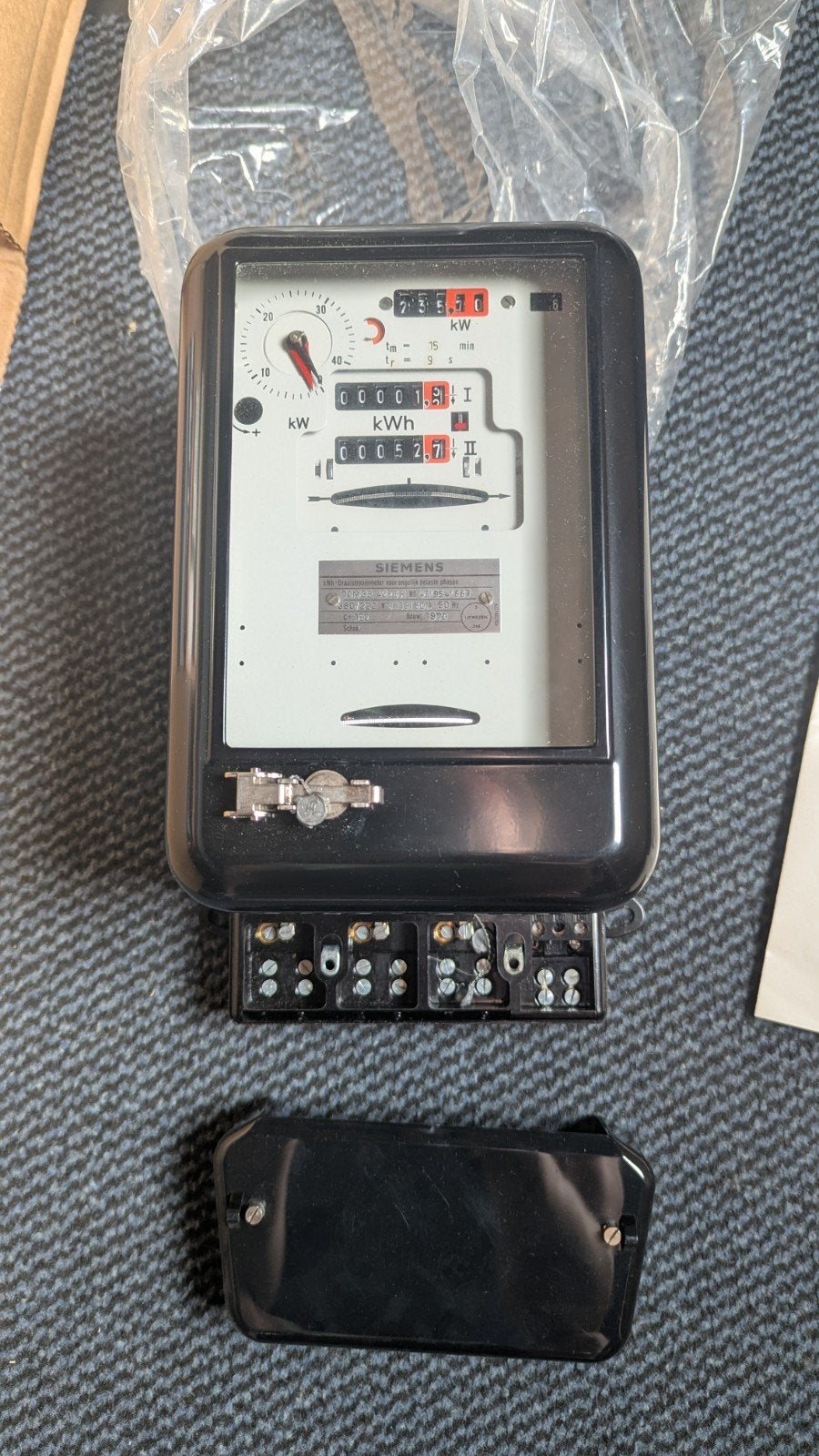 Siemens kWh-Draaienstroommeter 1970 - Vintage, Ophalen
