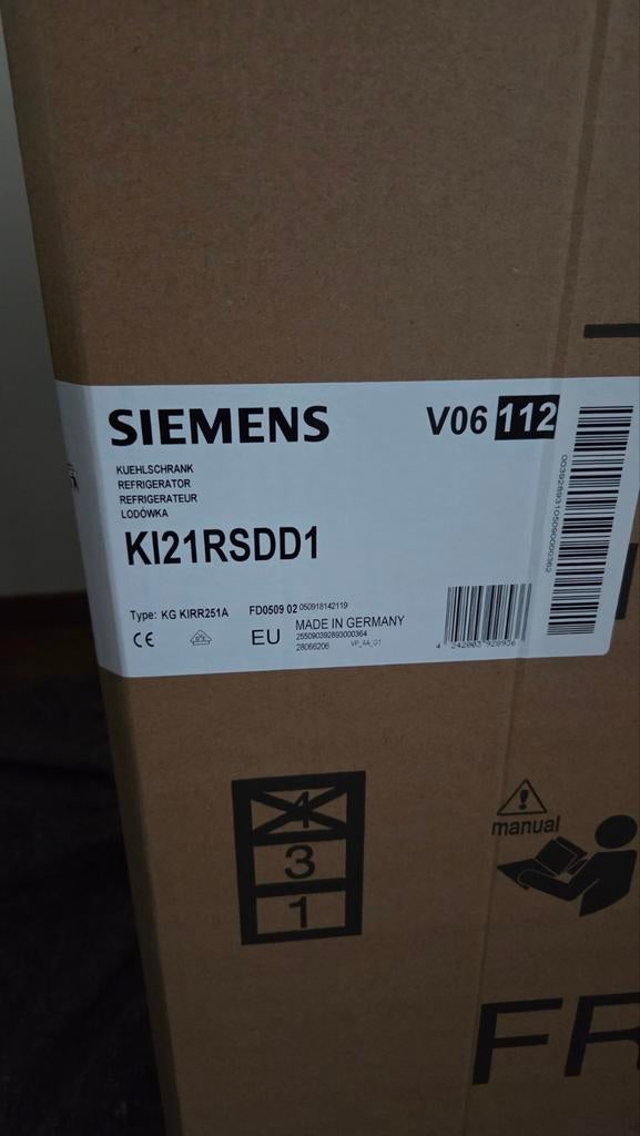 Siemens KI21RSDDD1 Inbouw Koelkast - Nieuw in doos, Witgoed en Apparatuur, Koelkasten en IJskasten, Zonder vriesvak, 100 tot 150 liter