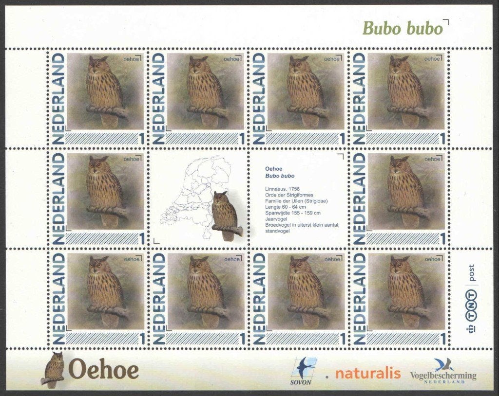 Postzegels Vogels in Nederland: Oehoe, Ophalen of Verzenden, Na 1940, Postfris