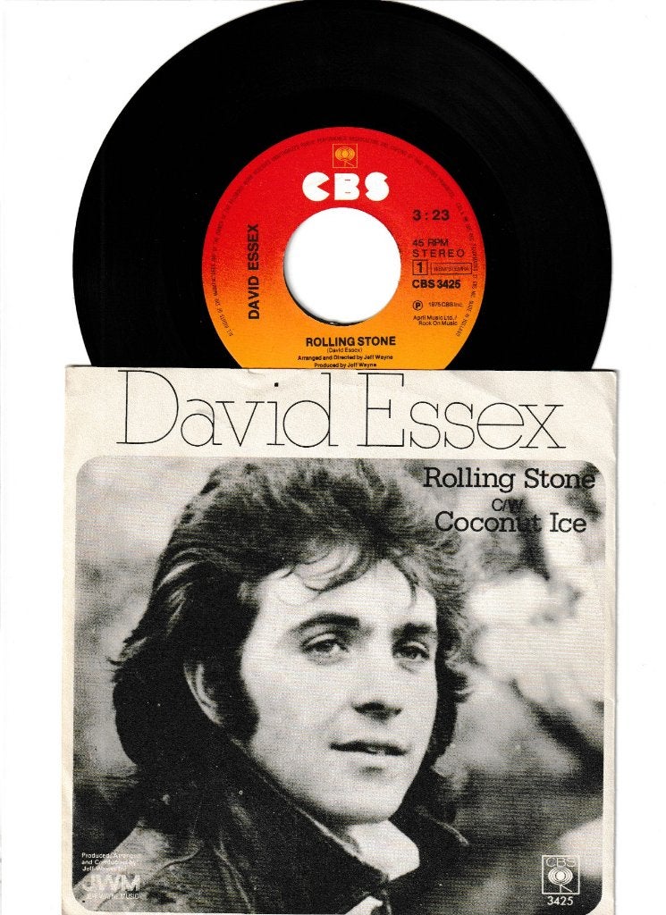 DAVID ESSEX   -   ROLLING STONE   ////   COCONUT ICE   [7''], 7 inch, Zo goed als nieuw, Pop, Overige typen