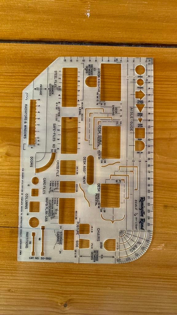 Remington Rand ontwerpsjabloon 1949, Diversen, Typemachines, Ophalen of Verzenden, Zo goed als nieuw