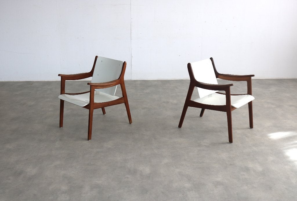 vintage fauteuils | armchairs | teak | jaren 60, Hout, Gebruikt, ., 75 tot 100 cm