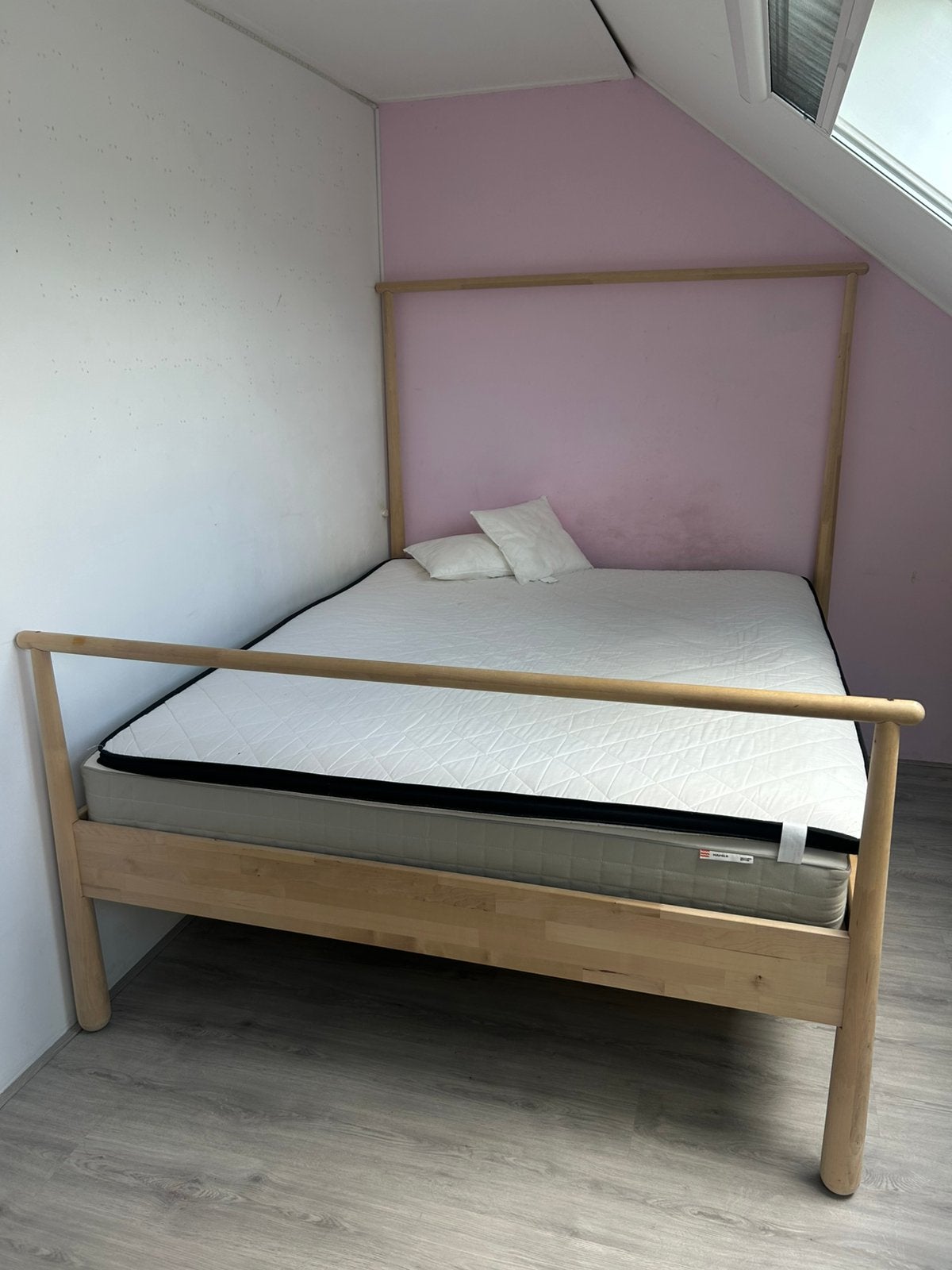 Ikea houten hemelbed, Ophalen, Gebruikt, Tweepersoons, 200 cm
