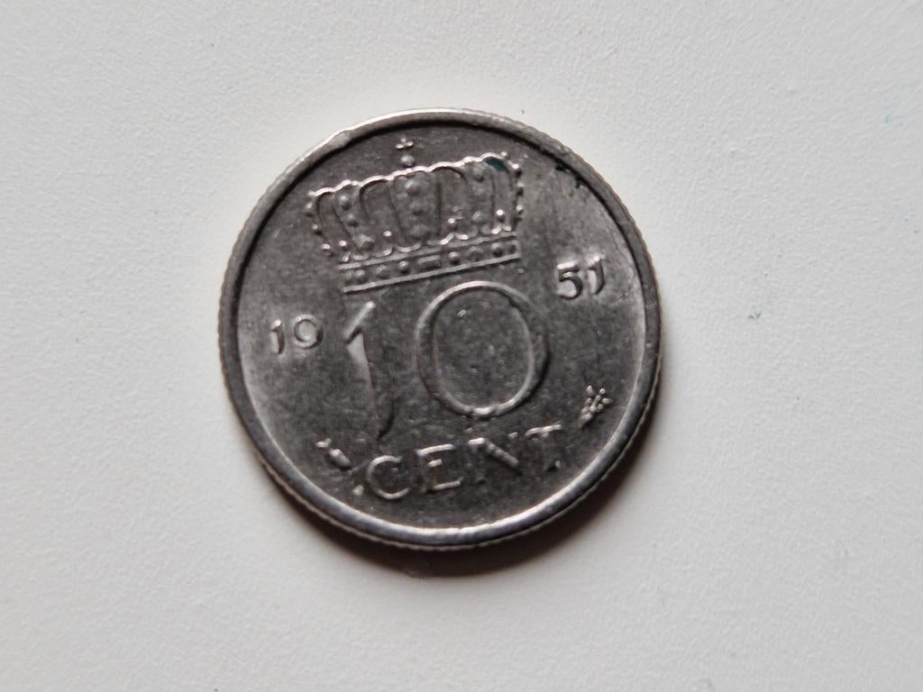 10 cent Nederland 1950-1980, Postzegels en Munten, Ophalen of Verzenden, Koningin Juliana, 10 cent, Losse munt