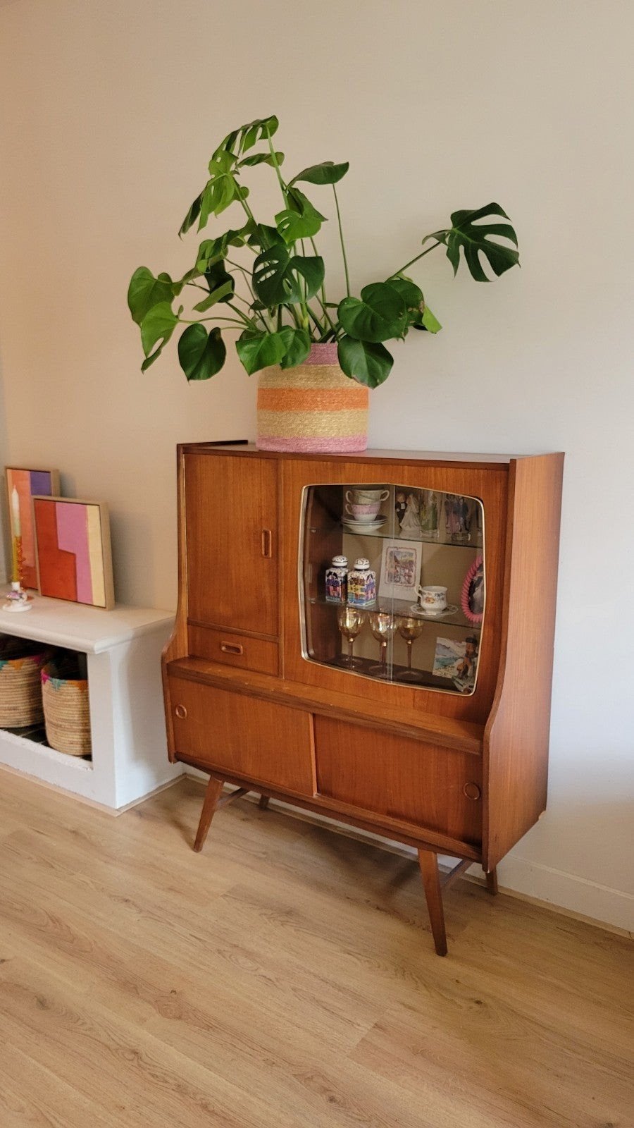 Vintage Teak Dressoir / Vitrinekast - Jaren '60, Ophalen