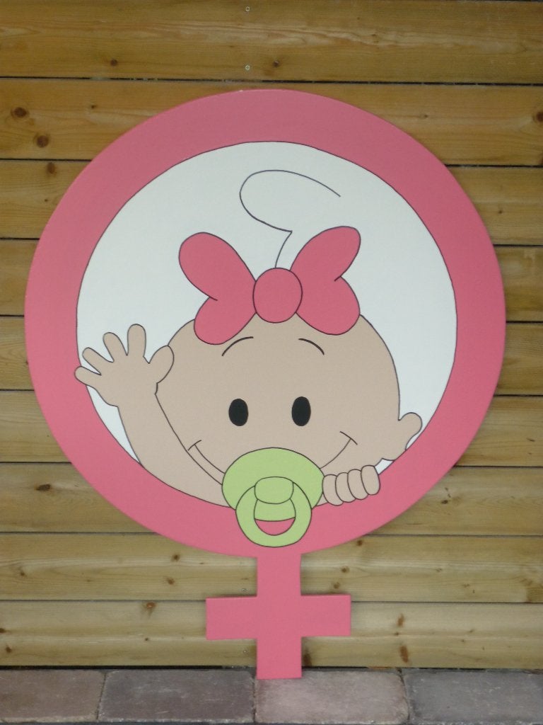 babybordverhuur westervoort, meisje symbool geboorteborden, Ophalen, Nieuw, Geboortebord