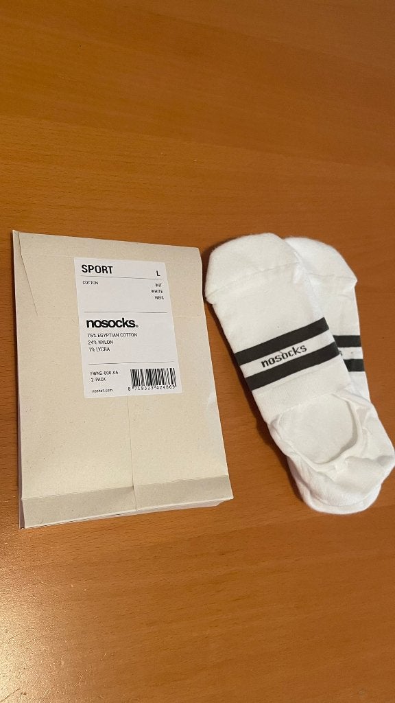4 paar NoSocks Sport maat L - NIEUW, Kleding | Heren, Sokken en Kousen, Ophalen of Verzenden, Nieuw, Maat 43 t/m 46, Wit
