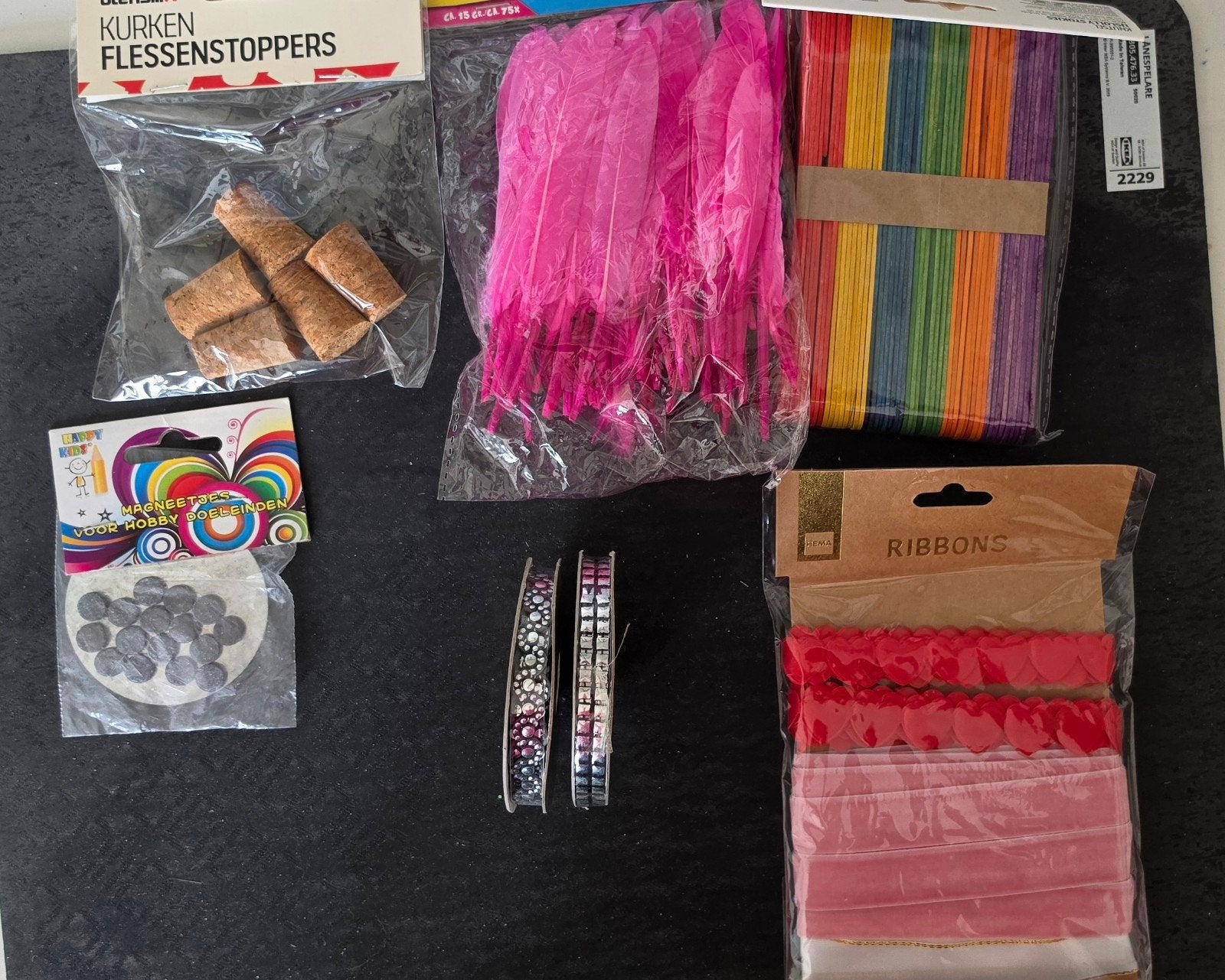 decoratie- & hobbypakket | kralen, veren, ijsstokjes,, Ophalen of Verzenden, Nieuw, Meerkleurig, Knutselmateriaal