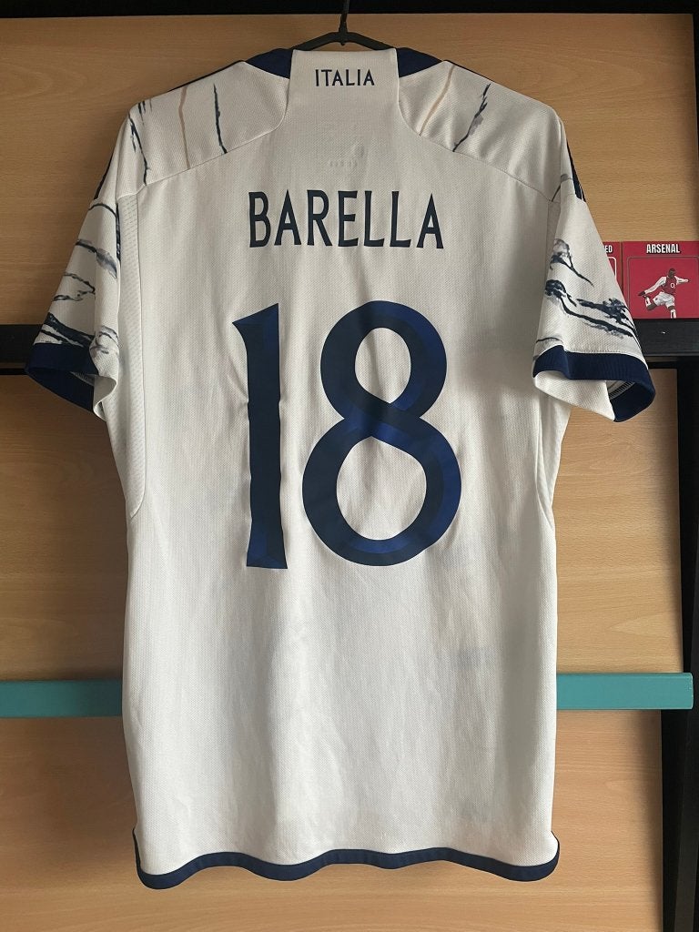 Barella #18 Italie Voetbalshirt Maat S Adidas, Wit, Ophalen of Verzenden, Zo goed als nieuw, Adidas