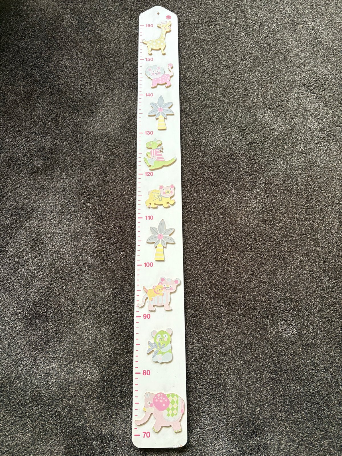 Houten groeimeter met dierenfiguren, Gebruikt, Ophalen of Verzenden, Wit, Wanddecoratie