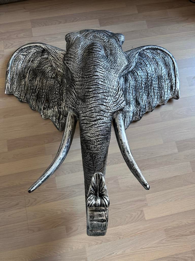 Grote olifantenkop wanddecoratie, Huis en Inrichting, Woonaccessoires | Overige, Ophalen, Zo goed als nieuw