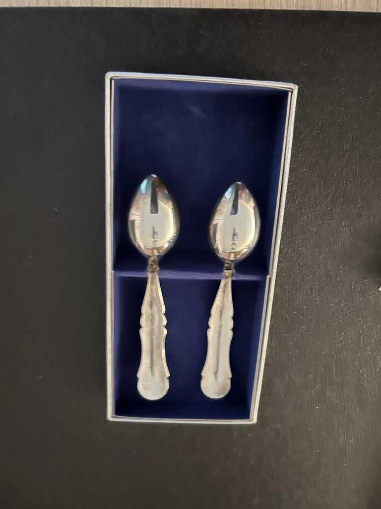 2 biedermeier lepeltjes, Ophalen of Verzenden