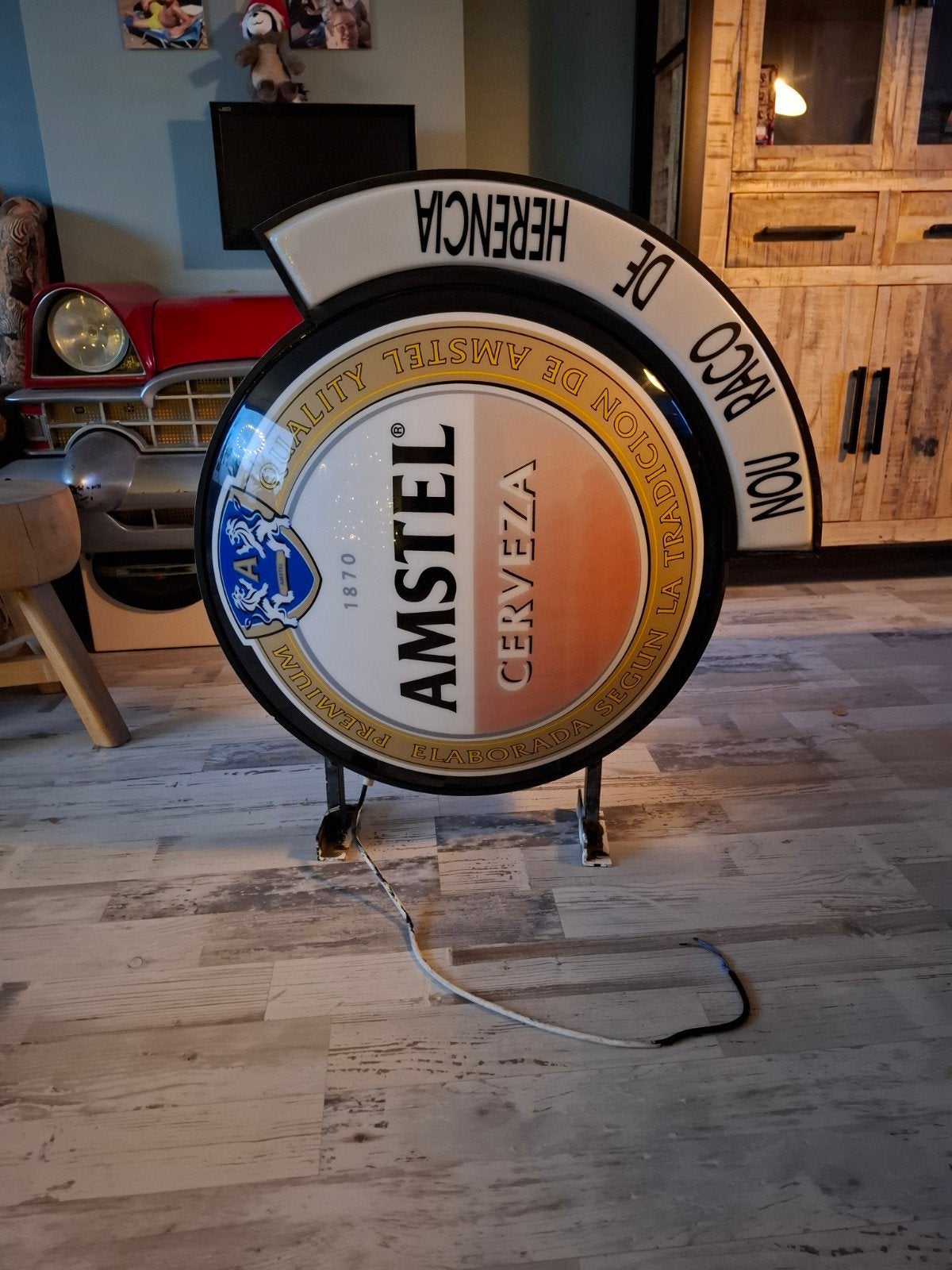 Amstel Lichtbak Reclamebord - Jaar 2002, Ophalen of Verzenden, Gebruikt, Lichtbak of (neon) lamp