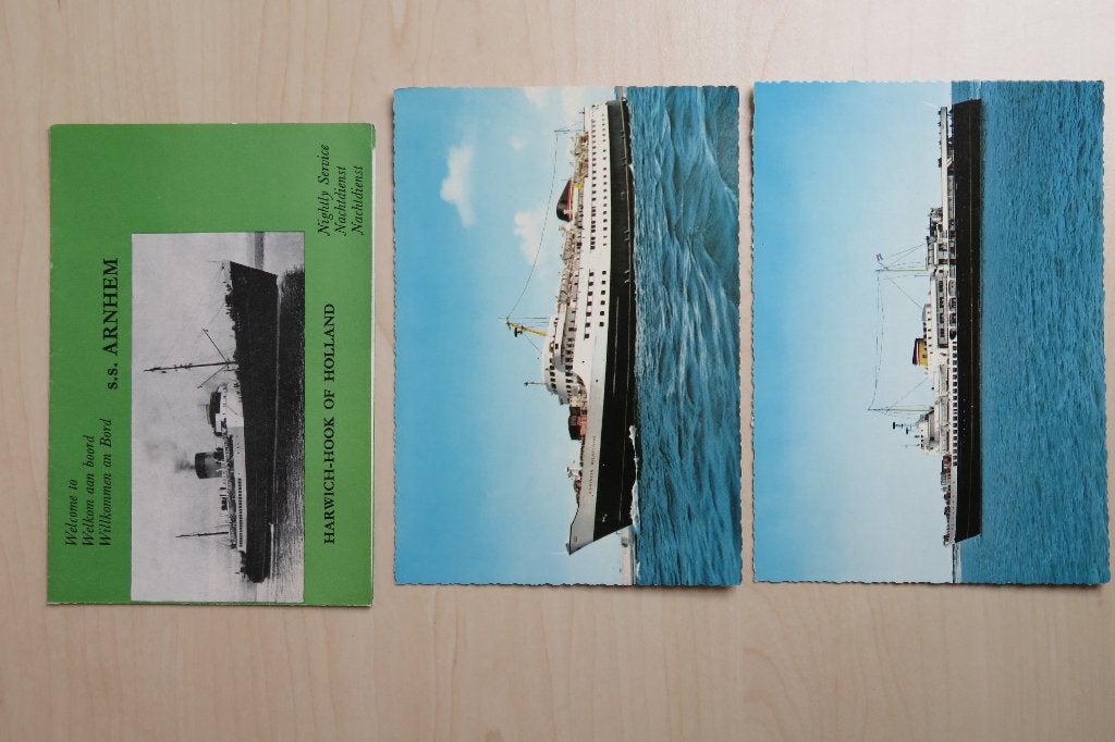Veerdienst Hoek van Holland-Harwich jaren '60, Ophalen of Verzenden, Zo goed als nieuw, Motorboot, Kaart, Foto of Prent