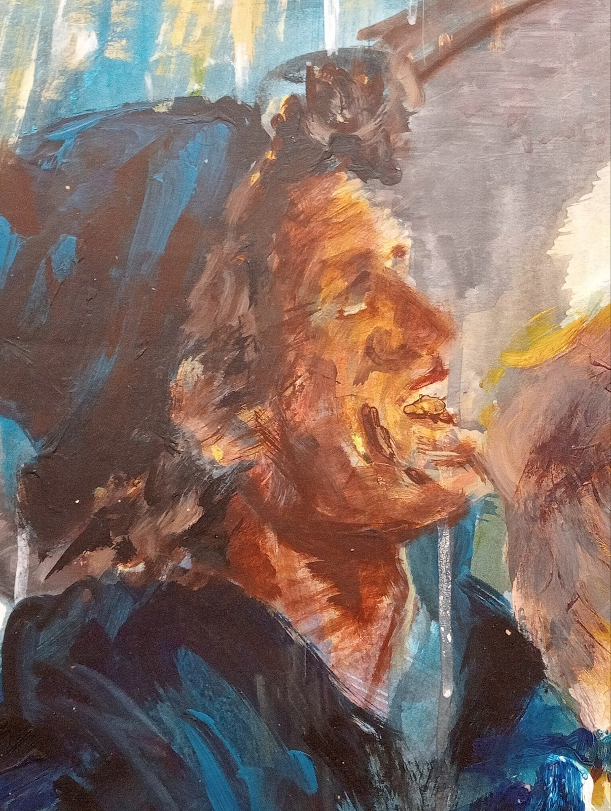 Vissers olieverf op papier 20e eeuw, Antiek en Kunst, Ophalen of Verzenden