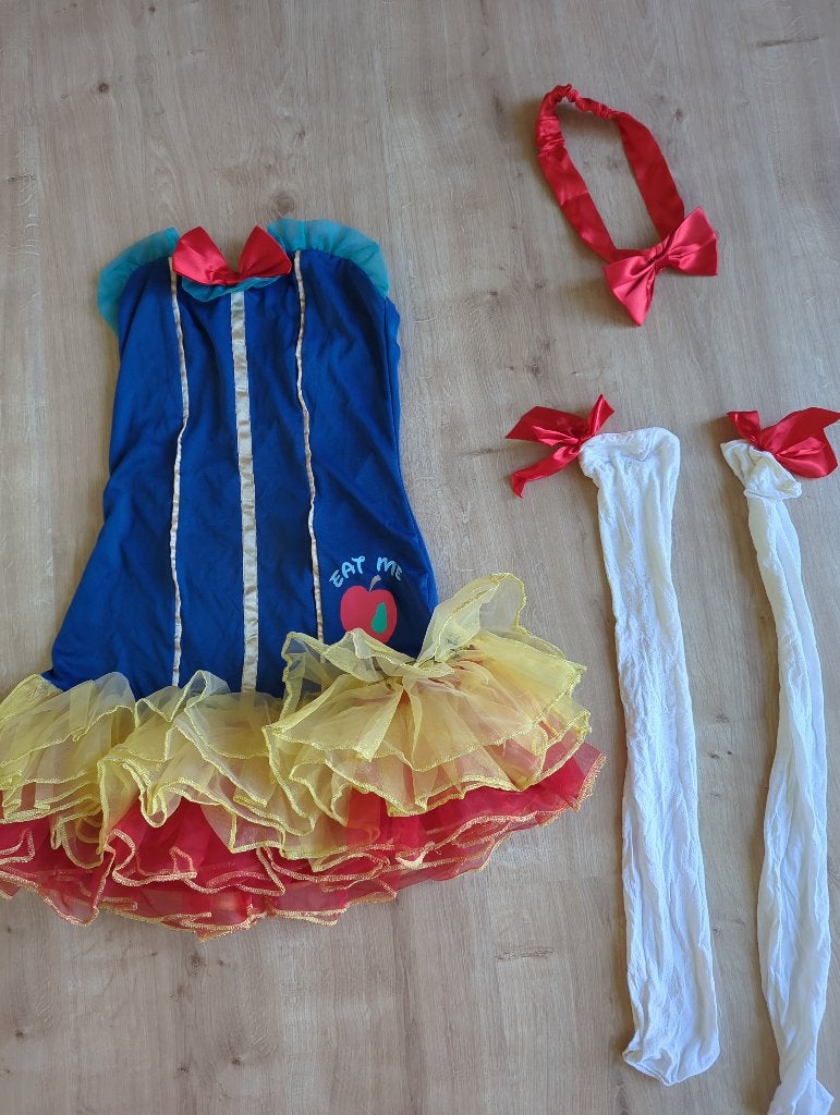 Strapless sneeuwitjesjurk met accesoires, Carnaval, Ophalen of Verzenden, Kleding, Maat 36 (S)