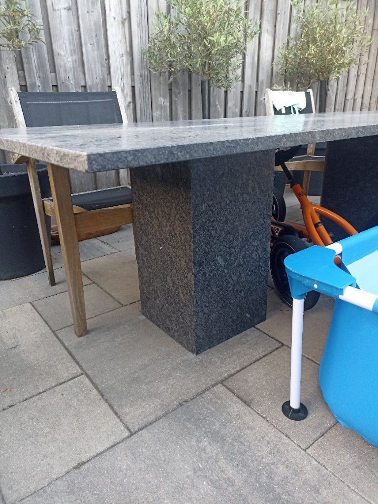 Natuur steen tafel, Ophalen, Minder dan 55 cm, Gebruikt, Rond