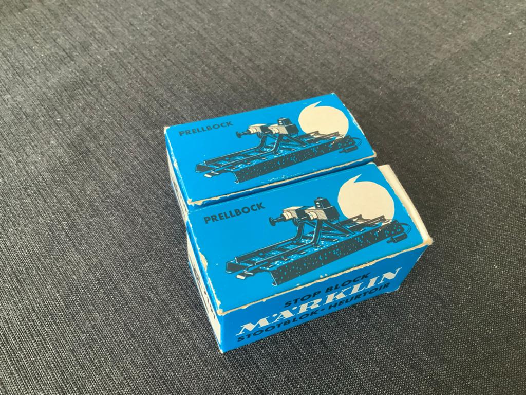 Märklin 7191 Stootblokken (2 stuks) in originele verpakking, Wisselstroom, Gebruikt, Overige typen, Ophalen of Verzenden