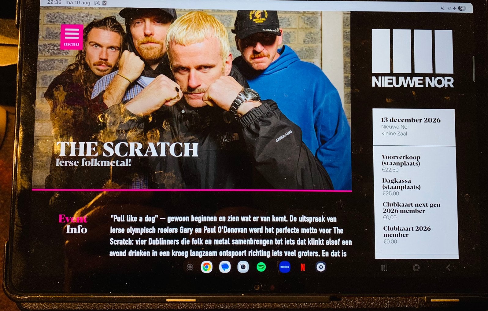 2x kaarten The scratch Heerlen 13 december 2026, Tickets en Kaartjes, Twee personen, December