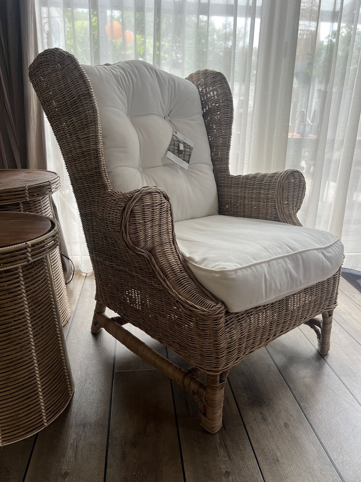 Riviera Maison fauteuil Nicolas - Nieuw, Ophalen, Zo goed als nieuw, Riet of Rotan, 75 tot 100 cm
